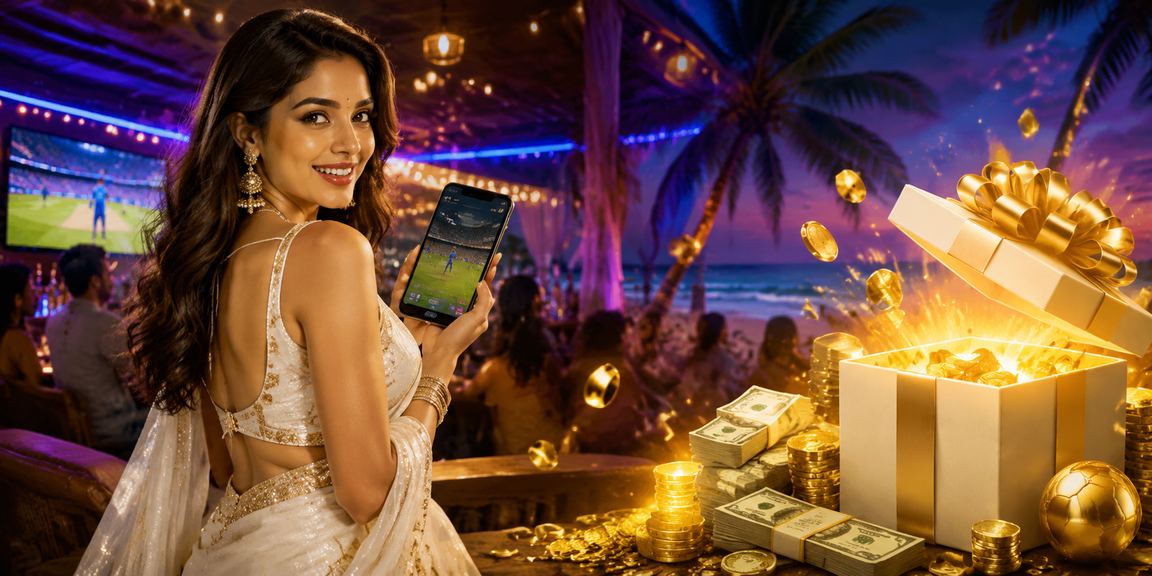 Players enjoying cricket betting from Goa beachside
