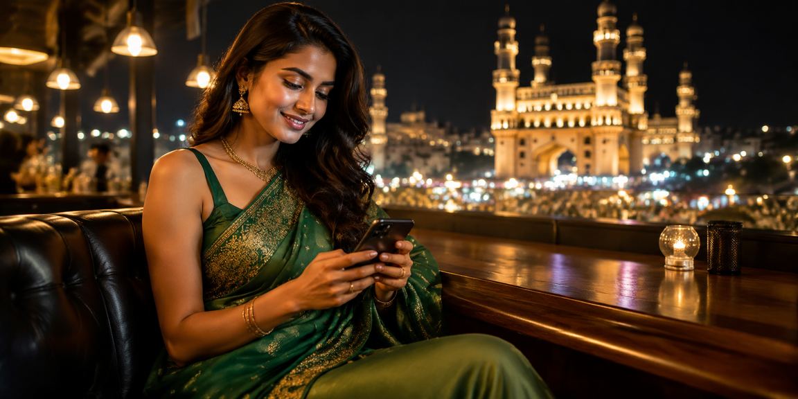 Hyderabad vibrant casino atmosphere with VIPs engaged in mobile betting